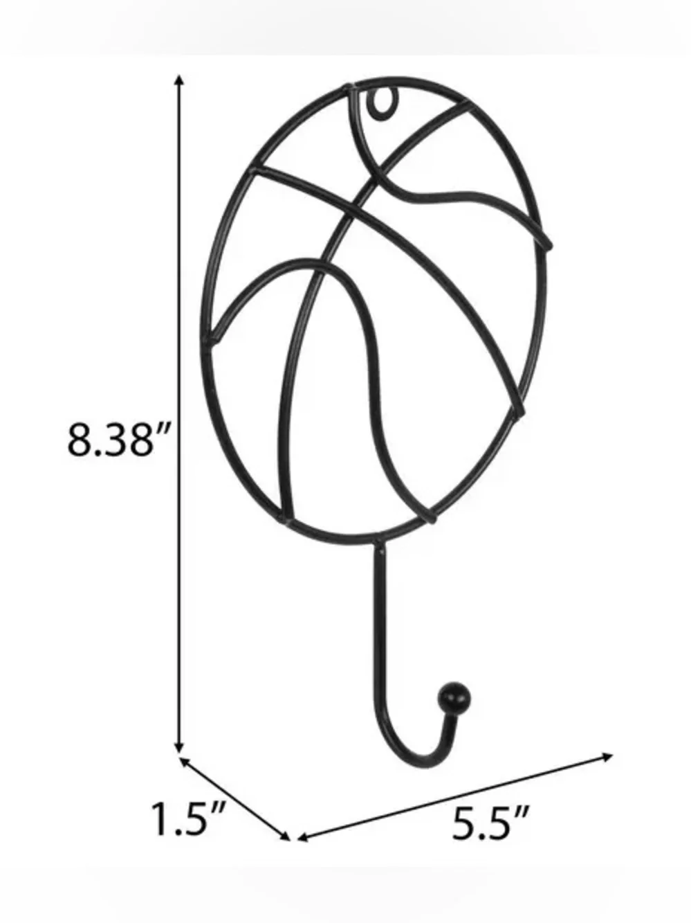 (2) Basketball Metal Wall Hook